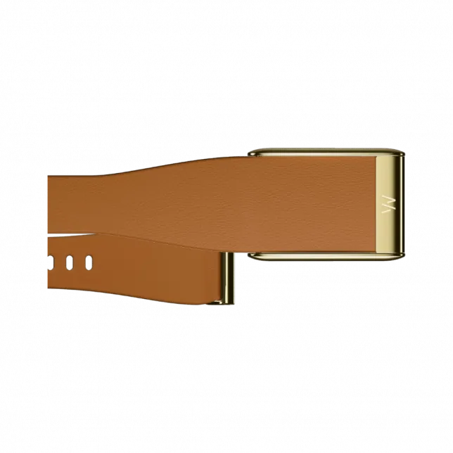 Ремінець Whoop LeatherLuxe Tapered Band для Whoop 5.0 Camel with Gold (S/M)