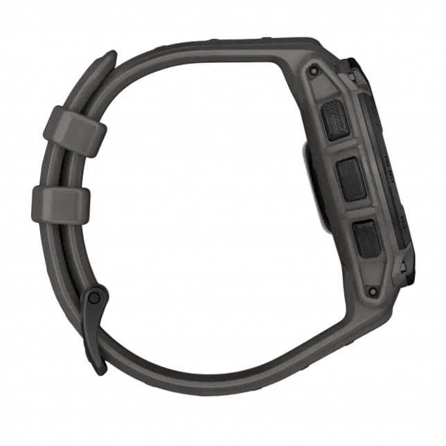 Смарт-годинник Garmin Instinct E 45 мм Black чорний з Charcoal коричневим силіконовим ремінцем