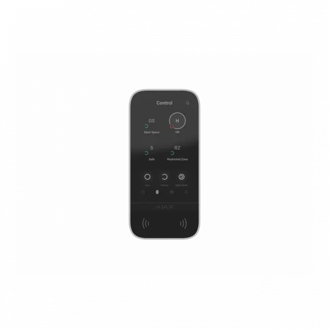 Клавіатура з сенсорним дисплеєм Ajax KeyPad TouchScreen, jeweller, бездротовий, білий