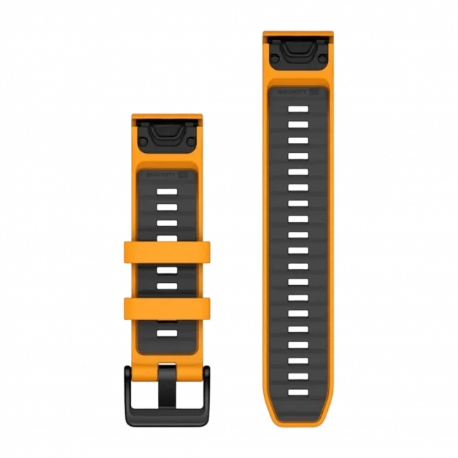 Ремінець QuickFit 22 мм, Spark Orange/Graphite помаранчевий/темно-сірий силіконовий