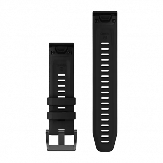  Ремінець QuickFit 22 мм, Black чорний силіконовий (комплект з трьох частин)