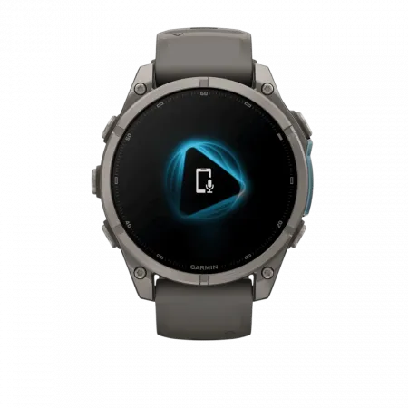 Смарт-годинник Garmin Fenix 9 47мм, Titanium з Pebble Gray темно-сірим силіконовим ремінцем