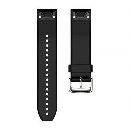 Ремінець QuickFit 22 мм, Black/Silver чорний силіконовий