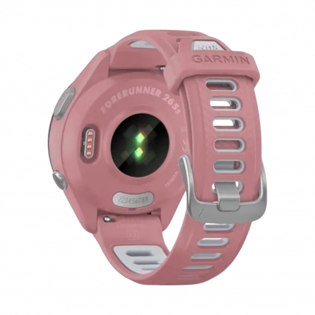 Смарт-годинник Garmin Forerunner 265S з Light Pink корпусом та Light Pink/Powder Grey рожевим силіконовим ремінцем