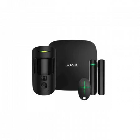 Комплект охоронної сигналізації Ajax HDR StarterKit Cam, hub 2, motioncam HDR, doorprotect, spacecontrol, jeweller, бездротовий, чорний