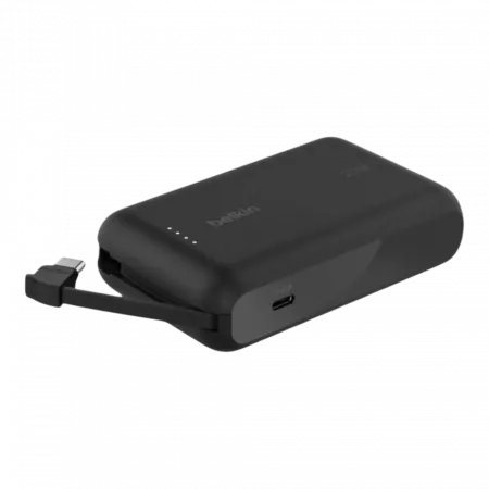 Повербанк Belkin 10000mAh 20W з інтегрованим кабелем USB-C, Black
