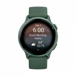 Смарт-годинник Garmin Vivoactive 6 Metallic Jasper Green з Jasper Green зеленим силіконовим ремінцем