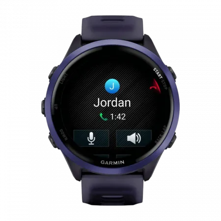 Смарт-годинник Garmin Forerunner 570 47мм Indigo Aluminum з Translucent Whitestone/Turquoise блакитним силіконовим ремінцем