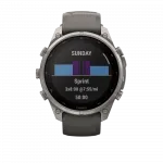 Смарт-годинник Garmin Fenix 9 Pro - inReach, Solar, 47мм Titanium з Pebble Grey темно-сірим силіконовим ремінцем