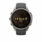 Смарт-годинник Garmin Fenix 9 Pro - inReach, 47мм Titanium з Graphite/Black темно-сірим/чорним силіконовим ремінцем
