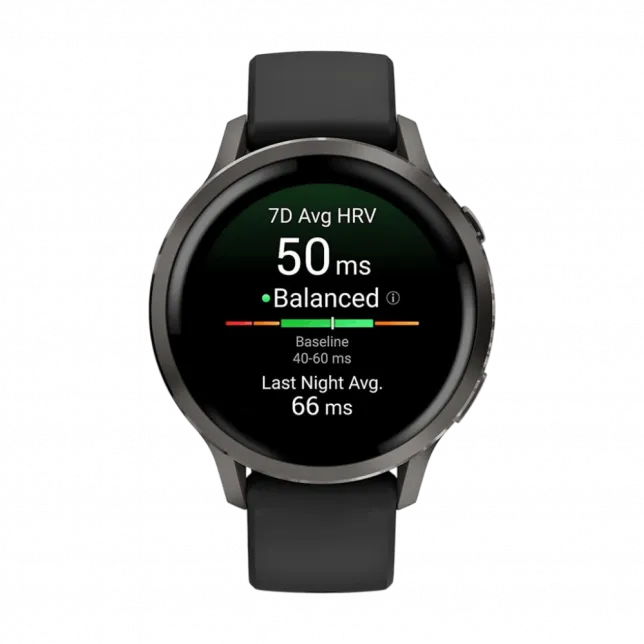 Смарт-годинник Garmin Venu 4 41 мм Slate з Black чорним силіконовим ремінцем