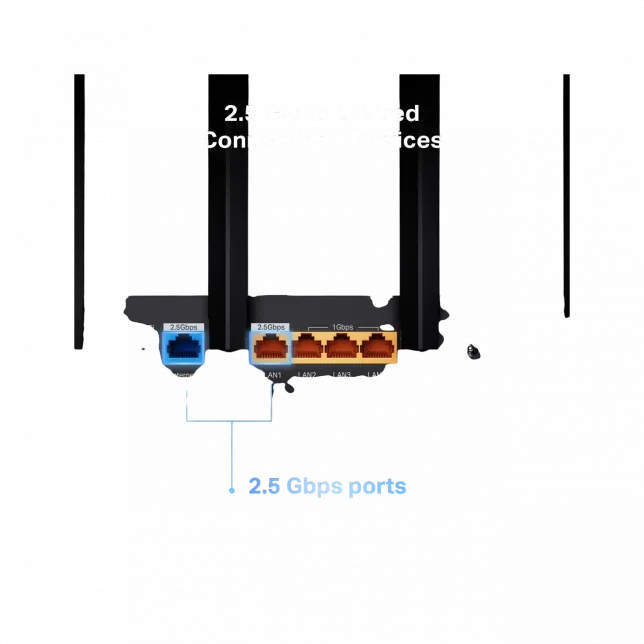 Маршрутизатор TP-LINK Archer BE400 BE6500, 3xGE LAN, 1x2.5GE LAN, 1x2.5GE WAN, 1xUSB3.0 MESH