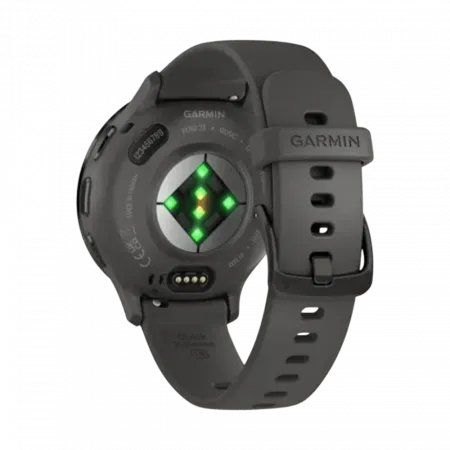 Смарт-годинник Garmin Venu 3S Slate Stainless Steel Bezel з Pebble Gray темно-сірим корпусом та силіконовим ремінцем