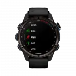 Смарт-годинник Garmin Descent Mk3i 43 мм Carbon Grey DLC Titanium з чорним силіконовим ремінцем