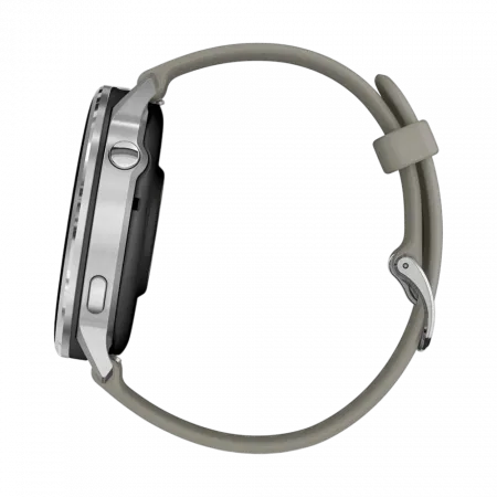 Смарт-годинник Garmin Venu 4 Silver з Silver Gray сірим силіконовим ремінцем