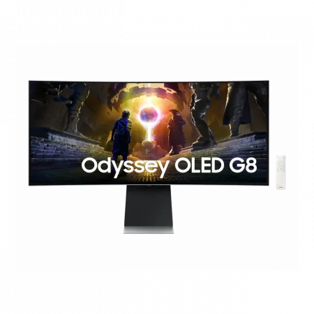 Монітор Samsung 34" Odyssey OLED G85S HDMI, DP, USB, Bluetooth, MM, OLED, 3440x1440, 0.3ms, HAS, FreeSync Premium Pro, CURVED