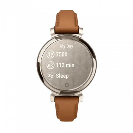 Смарт-годинник Garmin Lily 2 Classic Cream Gold з Tan коричневим шкіряним ремінцем