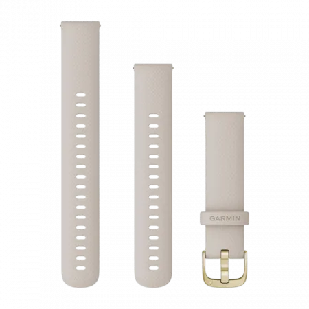 Ремінець Quick Release 18 мм, Light Sand бежевий, Light Gold застібка, силіконовий