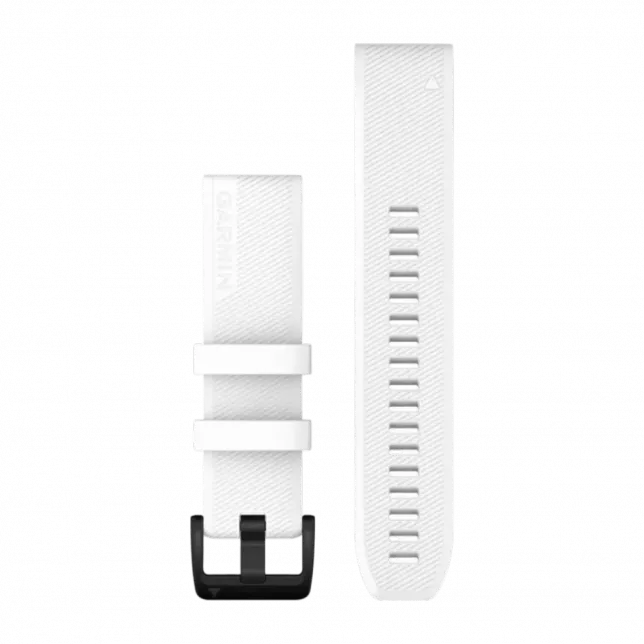  Ремінець QuickFit 22 мм, White білий, Black Stainless Steel застібка, силіконовий