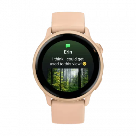 Смарт-годинник Garmin Vivoactive 6 Metallic Pink Dawn з Pink Dawn рожевим силіконовим ремінцем