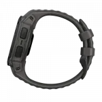 Смарт-годинник Garmin Instinct E 40 мм Black чорний з Charcoal коричневим силіконовим ремінцем