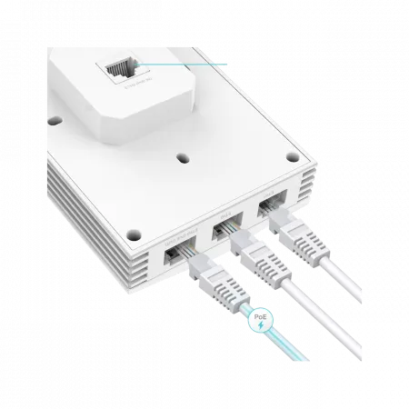 Точка доступу TP-LINK EAP655 WALL AX3000, 1xGE, 3xGE out, PoE