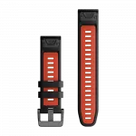 Ремінець QuickFit 22 мм, Black/Flame Red чорний/червоний силіконовий