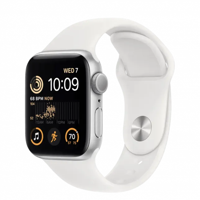 б/у Apple Watch SE 2 GPS 44mm Silver Aluminum Case with White Sport Band