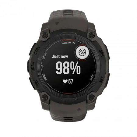 Смарт-годинник Garmin Instinct 3 50 мм, Solar, Tactical Edition Black чорний з чорним силіконовим ремінцем