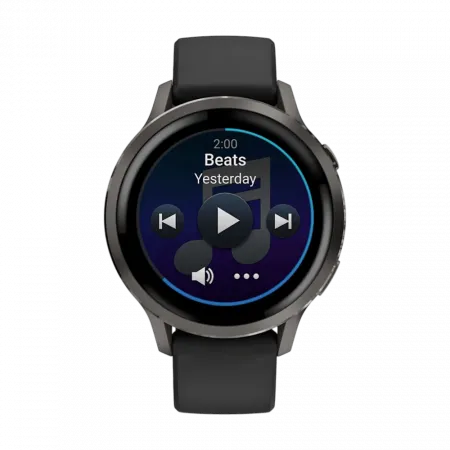 Смарт-годинник Garmin Venu 4 41 мм Slate з Black чорним силіконовим ремінцем