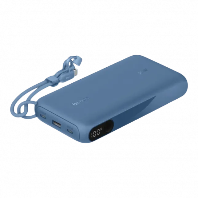 Повербанк Belkin 20000mAh 20W 2xUSB-C/1xUSB-A with Display Blue
