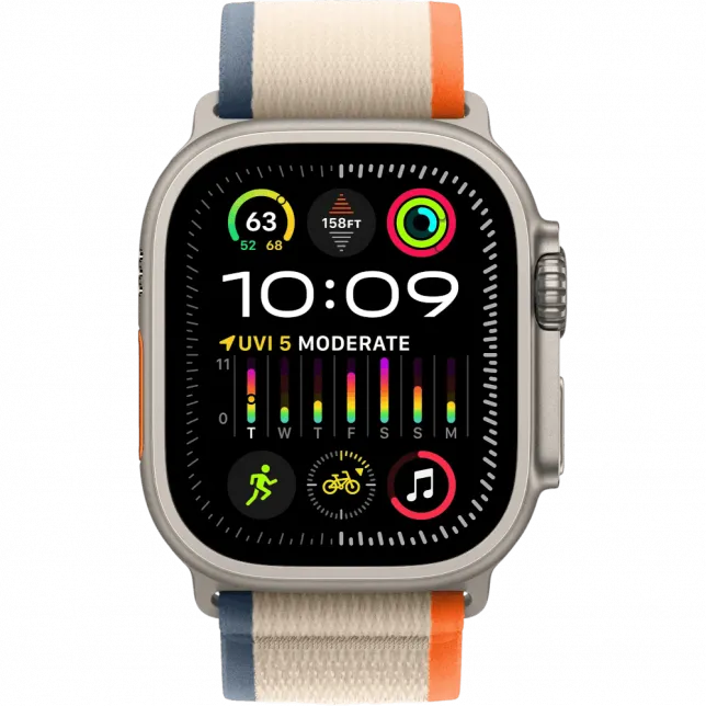 б/у Apple Watch Ultra 2 GPS + LTE 49mm Natural Titanium Case with Orange/Beige Trail Loop - M/L