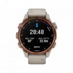 Смарт-годинник Garmin Descent Mk3i 43 мм Bronze PVD Titanium з French Grey сірим силіконовим ремінцем
