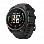 Смарт-годинник Garmin Fenix 9 47мм, Carbon Grey DLC Titanium з Black чорним силіконовим ремінцем