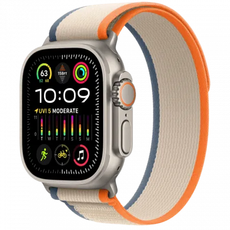 б/у Apple Watch Ultra 2 GPS + LTE 49mm Natural Titanium Case with Orange/Beige Trail Loop - M/L
