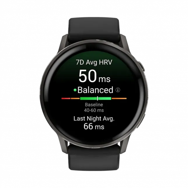 Смарт-годинник Garmin Venu 4 45 мм Slate з Black чорним силіконовим ремінцем