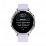 Смарт-годинник Garmin Venu 4 41 мм Silver з Periwinkle бузковим силіконовим ремінцем