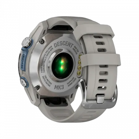 Смарт-годинник Garmin Descent Mk3 43 мм Stainless Steel з Fog Grey сірим силіконовим ремінцем