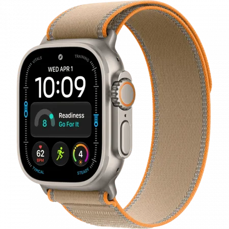 Apple Watch Ultra 4 GPS + LTE 49mm Natural Titanium Case with Sand Trail Loop - M/L (MJAQ4)