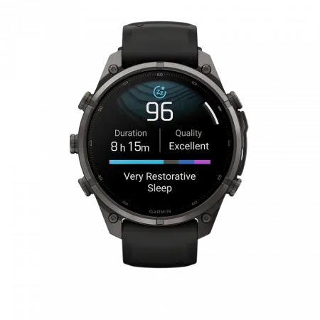 Смарт-годинник Garmin Fenix 9 Pro 47мм, Carbon Gray DLC Titanium з Black/Pebble Grey чорним/темно-сірим силіконовим ремінцем