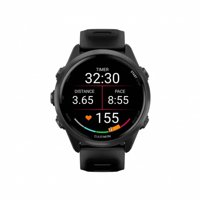 Смарт-годинник Garmin Forerunner 570 42мм Slate Gray Aluminum з Translucent Black чорним силіконовим ремінцем