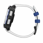 Смарт-годинник Garmin Instinct 3 45 мм, Solar Whitestone білий з Whitestone/Bolt Blue білим/синім силіконовим ремінцем