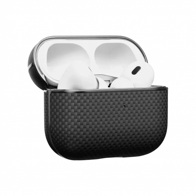Магнітний чохол Pitaka Aramid Fiber Magnetic Case Plain Black/Grey для Airpods Pro 2nd Gen