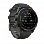 Смарт-годинник Garmin Fenix 9 Pro - inReach, 47мм Carbon Gray DLC Titanium з Black/Pebble Grey чорним/темно-сірим силіконовим ремінцем
