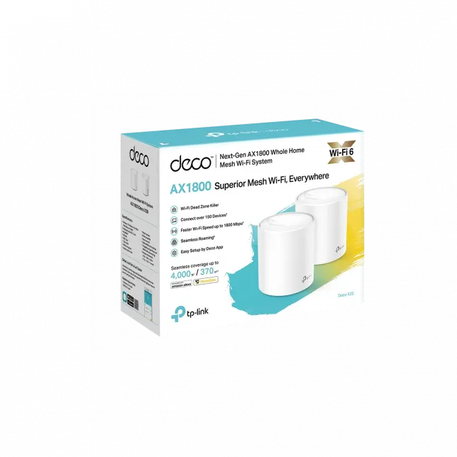 Система WiFi-Mesh TP-LINK Deco X20 AX1800, 1xGE LAN, 1xGE WAN, 2мод