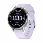 Смарт-годинник Garmin Venu 4 41 мм Silver з Periwinkle бузковим силіконовим ремінцем