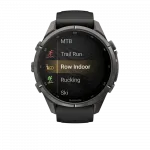 Смарт-годинник Garmin Fenix 9 Pro - inReach, 43мм Carbon Gray DLC Titanium з Black/Pebble Grey чорним/темно-сірим силіконовим ремінцем