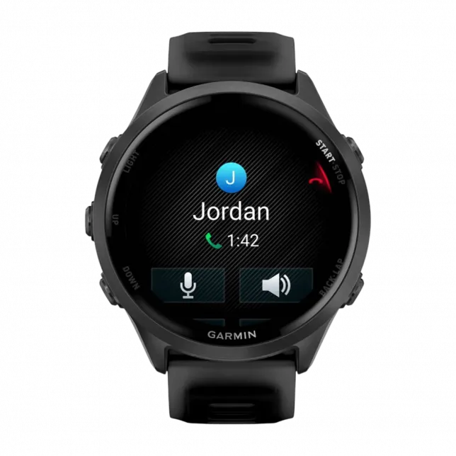Смарт-годинник Garmin Forerunner 570 47мм Slate Gray Aluminum з Translucent Black чорним силіконовим ремінцем