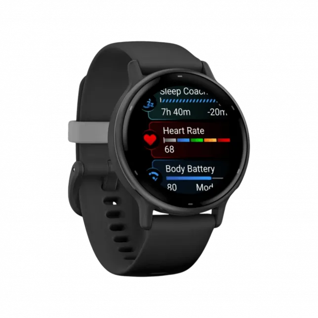 Смарт-годинник Garmin Vivoactive 5 Slate Aluminium Bezel з чорним корпусом та силіконовим ремінцем