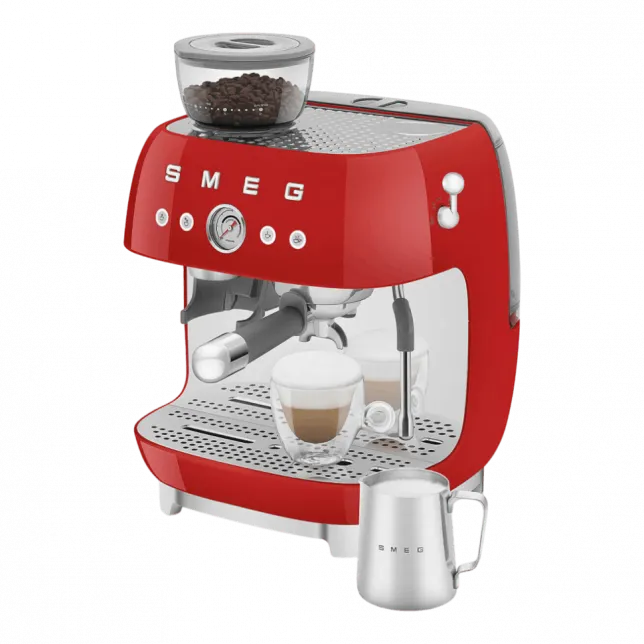 Кавомашина еспресо з кавомолкою Smeg (Red)